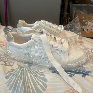 Wedding sneakers, never worn. Size 10 women’s